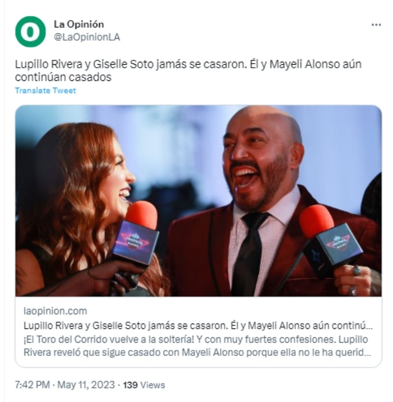 Lupillo Rivera aún no se ha divorciado de Mayeli Alonso