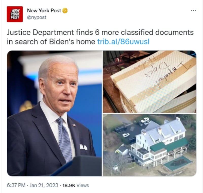 Registran la casa de Joe Biden y encuentran documentos clasificados