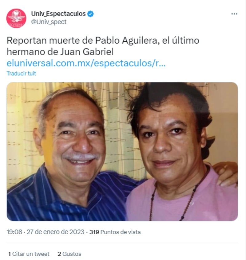 Muere hermano Juan Gabriel: Pablo Aguilera falleció en su rancho