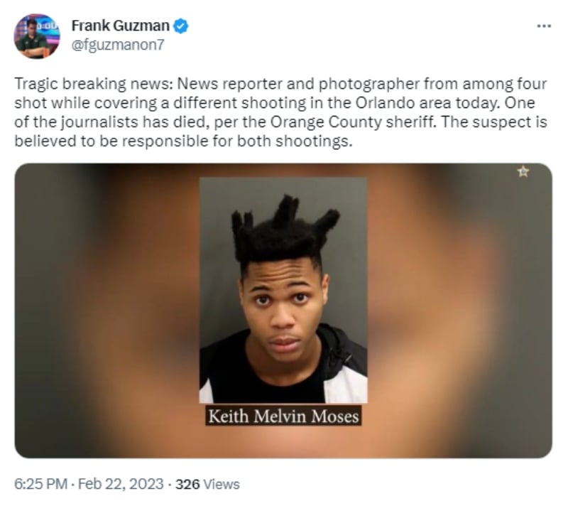Balean reportero tiroteo Florida: Detienen a sospechoso
