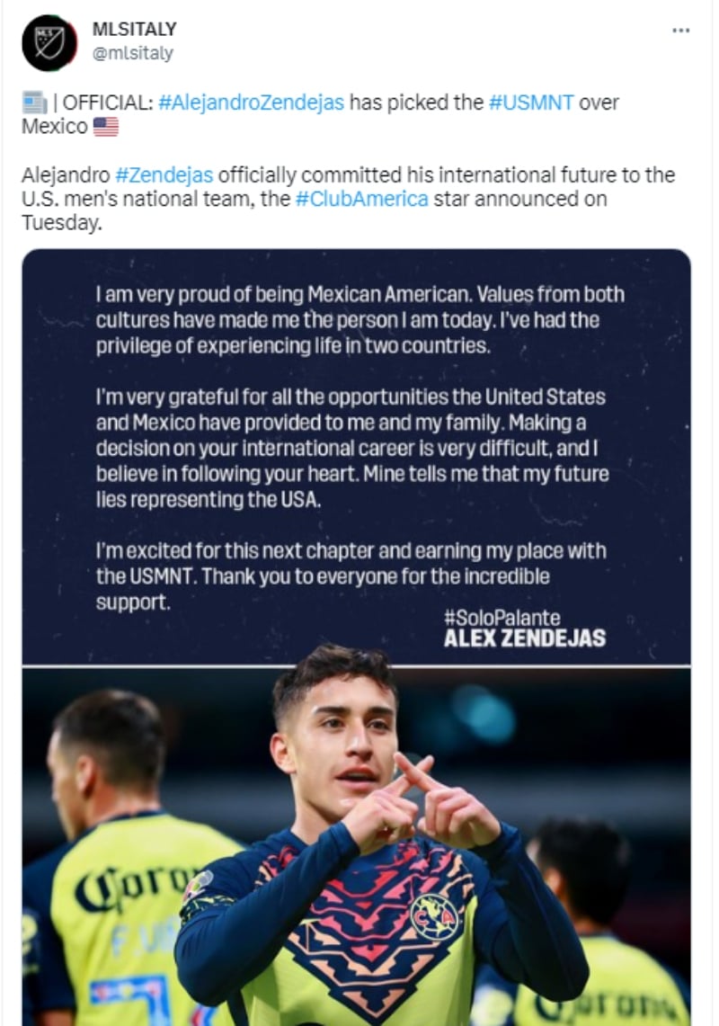 Alejandro Zendejas traiciona México: Jugará para Estados Unidos
