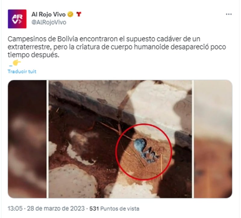 They locate a corpse of an alien in Bolivia