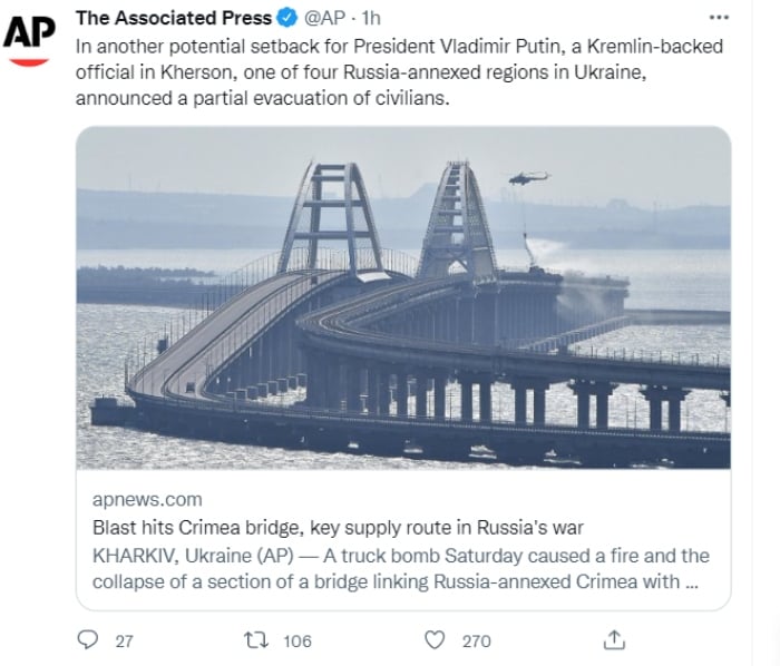 Explosión puente Crimea muertos