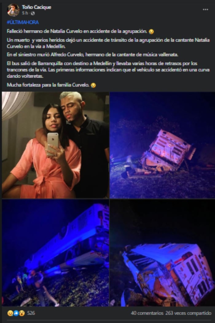 Muere hermano Natalia Curvelo