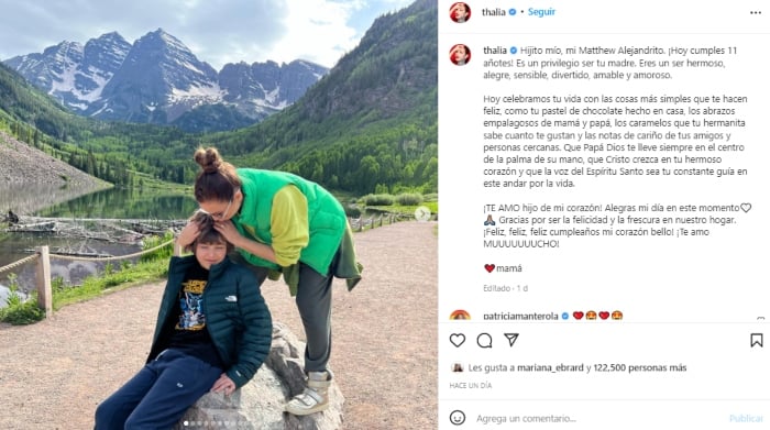 Thalía cumpleaños hijo tras muerte de abuela