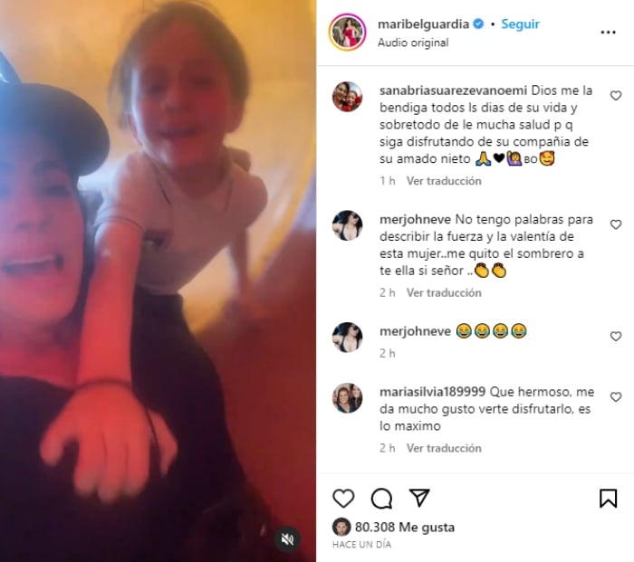 Maribel Guardia video junto a su nieto