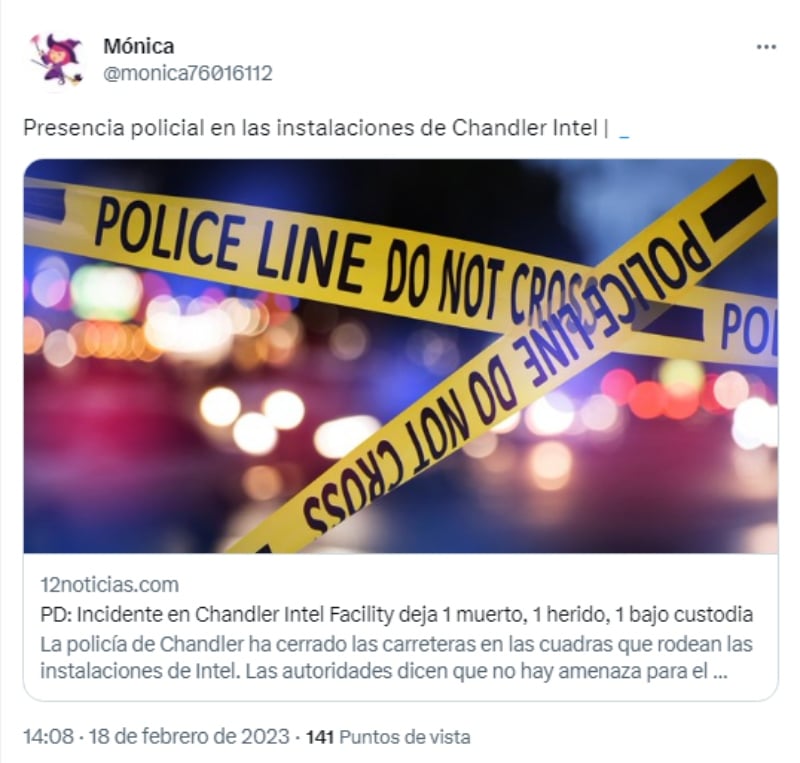 Incidente en planta Intel Chandler deja saldo mortal