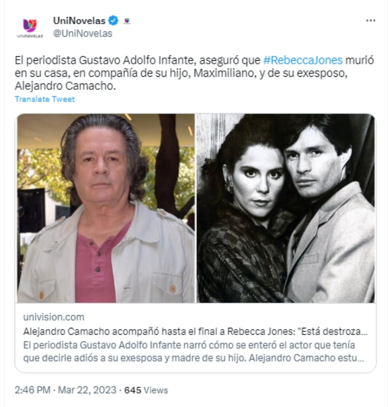 Su relación con el actor