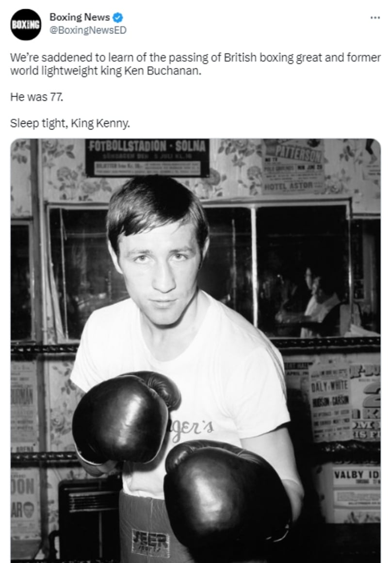 Muere boxeador Ken Buchanan: Padecía demencia
