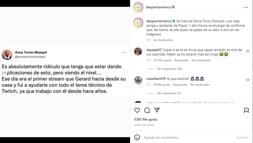 Amiga de Piqué sale en su defensa