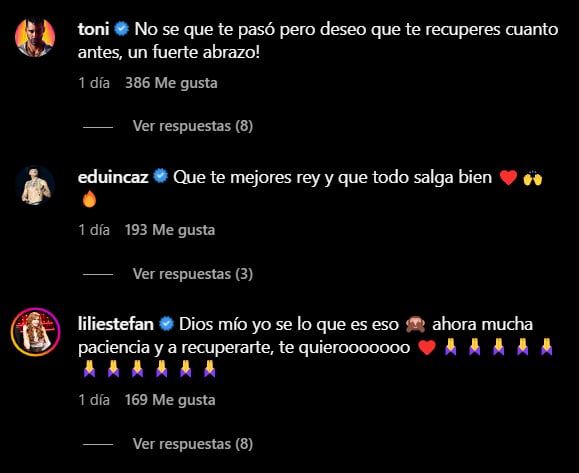 Celebridades y fanáticos le mandan mensajes de apoyo