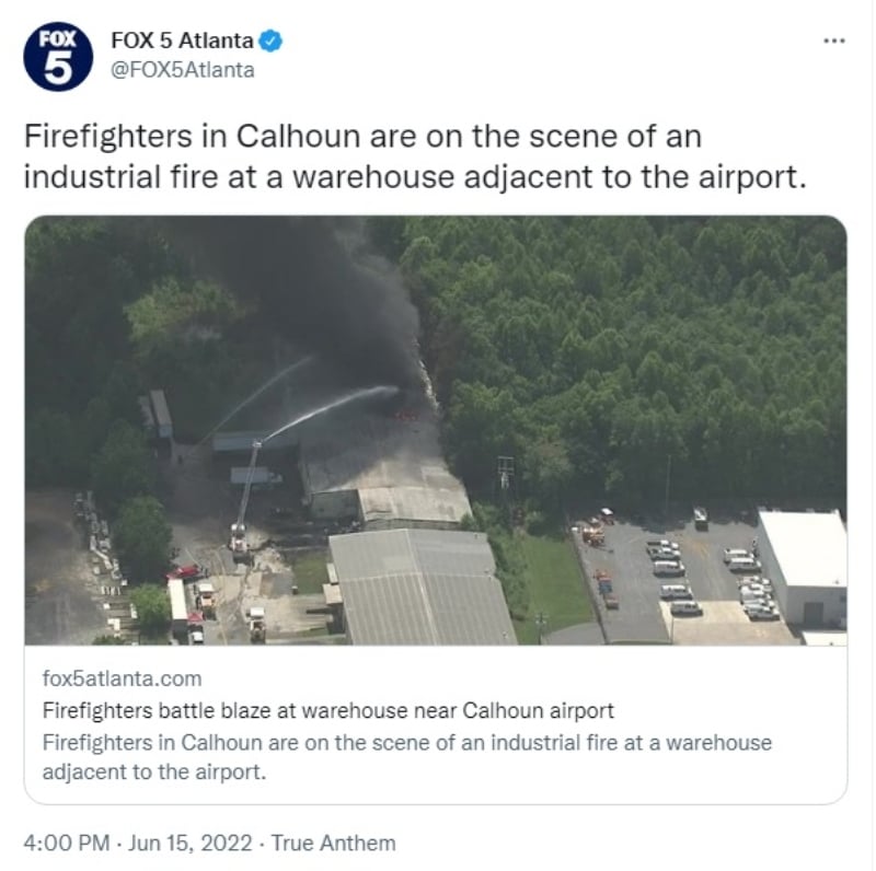 Incendio cerca del aeropuerto de Atlanta