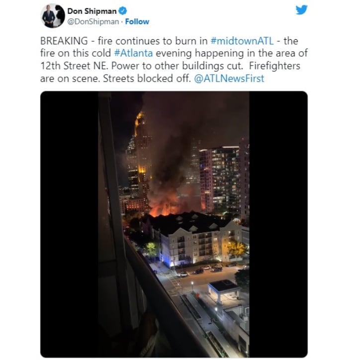 incendio en Atlanta humo ciudad arrasa edificio