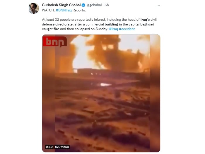 Incendio derrumbe edificio Irak heridos