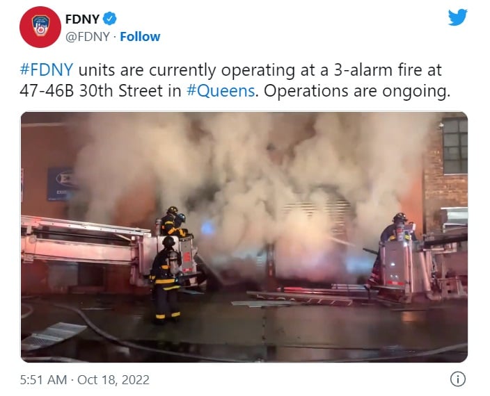 Incendio masivo en lavandería Nueva York alarmas