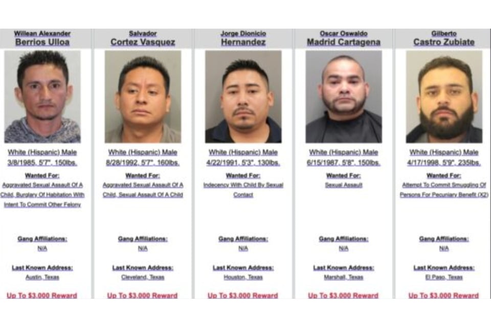 Departamento de Seguridad Pública de Texas, delitos sexuales, inmigración, MundoNOW, lista de fugitivos