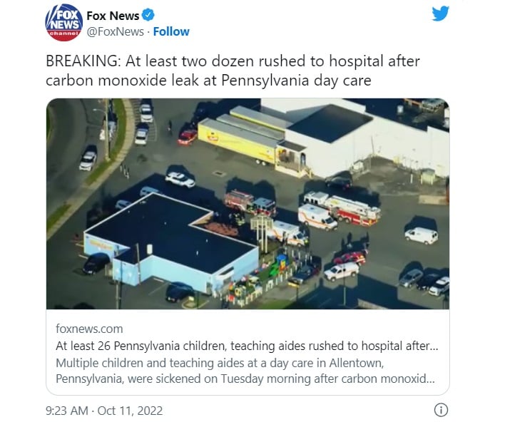 niños enfermos fuga monóxido de carbono guardería