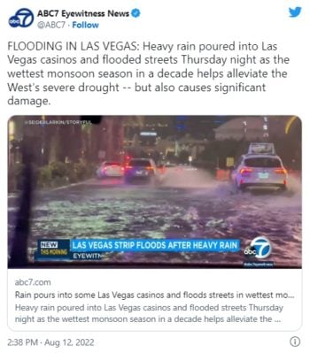 Inundaciones repentinas destrozan casinos en Las Vegas videos