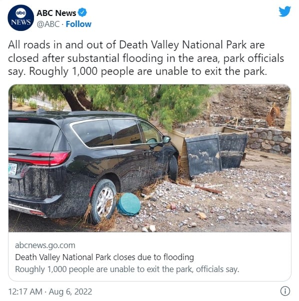 atrapados Valle de la Muerte inundaciones repentinas