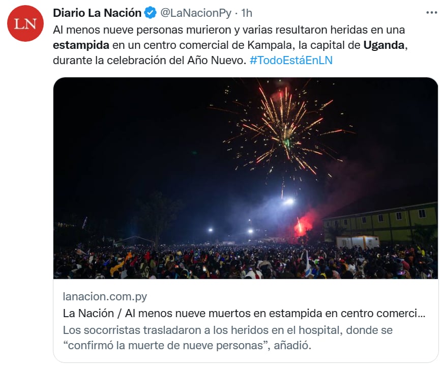 Estampida Uganda muertos