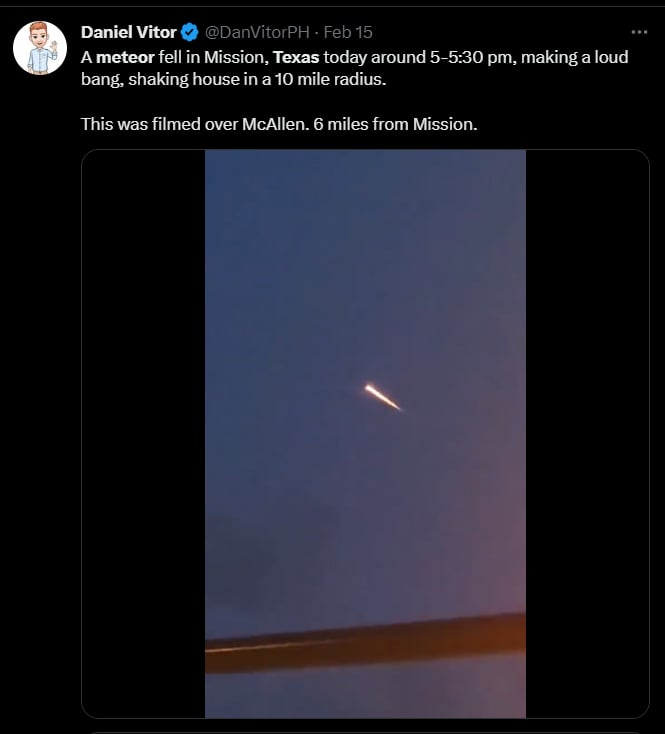 El meteorito avistado en Texas se partió en pedazos