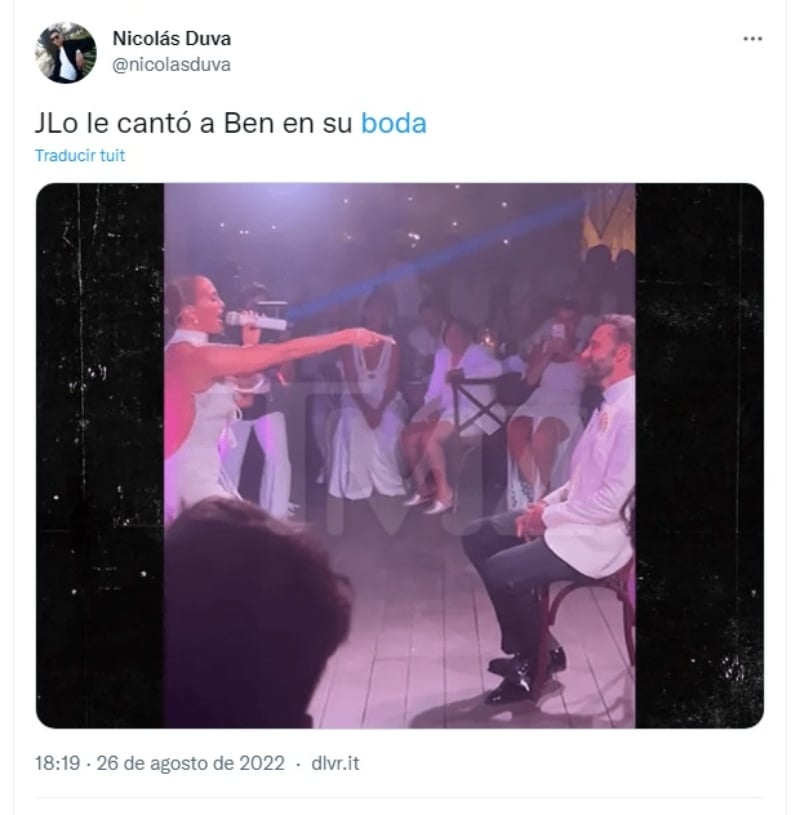 JLo canta boda: Su esposo la admiraba