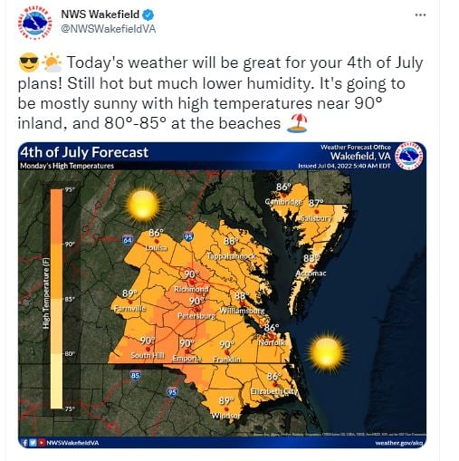 El pronóstico del clima para el oeste de EEUU en el Día de la Independencia