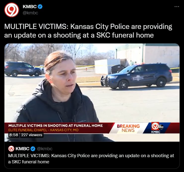 El tiroteo ocurrió en una casa funeraria al sur de Kansas