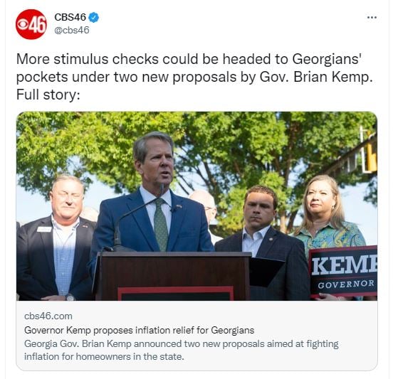 Gobernador de Georgia propone pagos de hasta $500