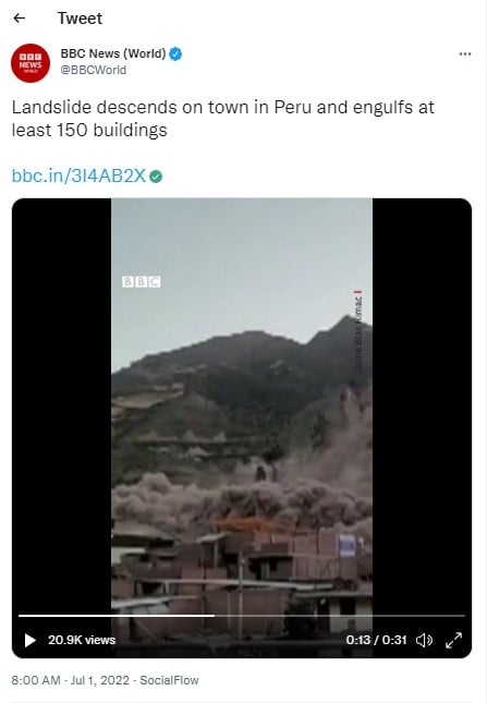 Deslizamiento de cerro Perú