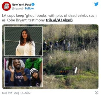 Oficial fotos de Kobe Bryant muerto