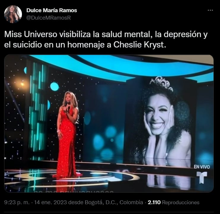 Cheslie's mother paid tribute to her at Miss Universe 2023
