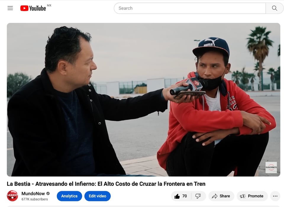 El Tren de la Tragedia, La Bestia, reportaje MundoNOW, reportaje El Tren de la Tragedia, YouTube MundoNOW