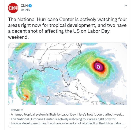 They warn of possible hurricanes if tropical storms form before Labor Day