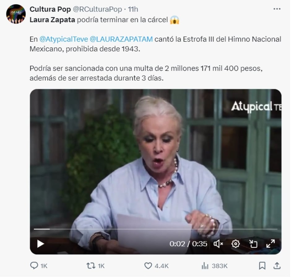 Laura Zapata Xóchitl Gálvez, himno nacional, multa, redes sociales, MundoNOW