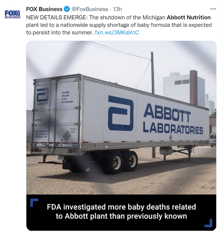 FDA fórmula leche bebés