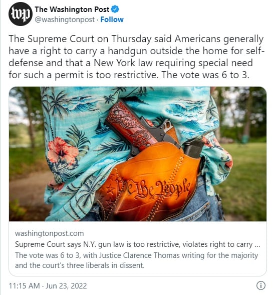 Corte Suprema ley contra armas Nueva York