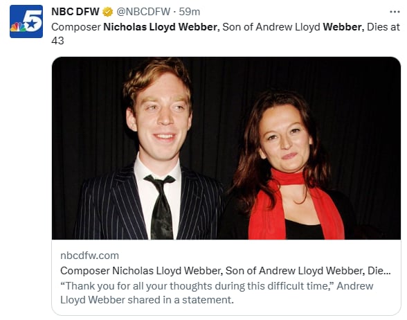 Muere Nicholas Lloyd Webber