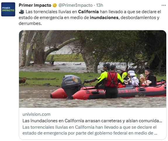 Inundaciones California evacuación