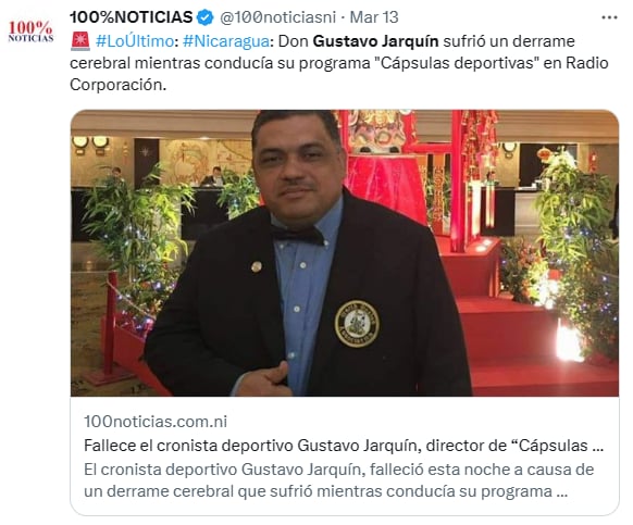 Muere Gustavo Jarquín