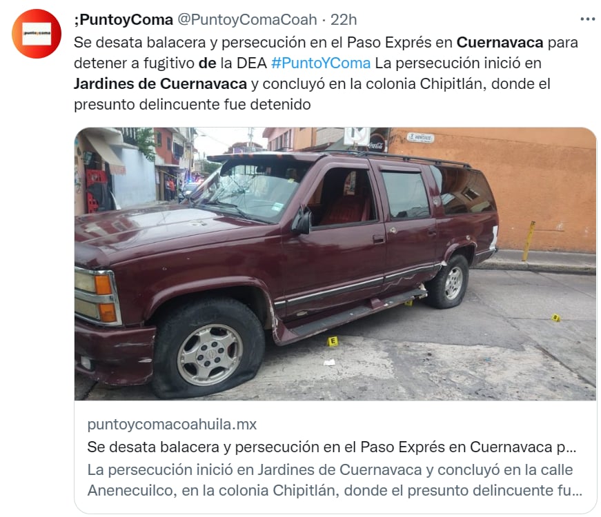 Persecución policiaca Cuernavaca