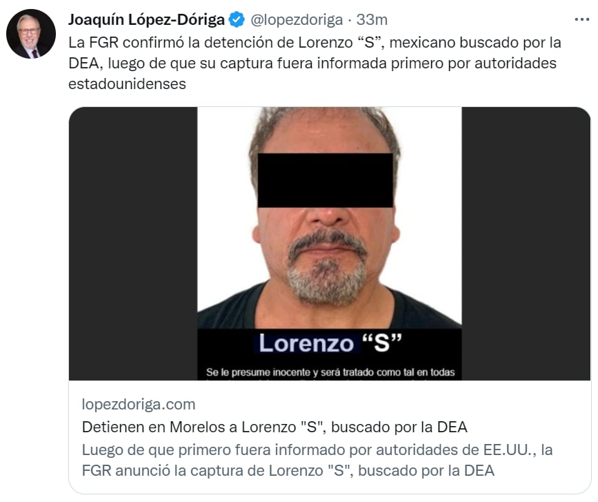 Cae capo mexicano DEA