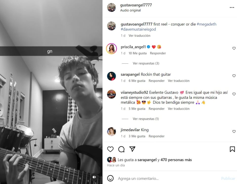 Hijo Gustavo Ángel Priscila, cover, Megadeth, guitarra, MundoNOW