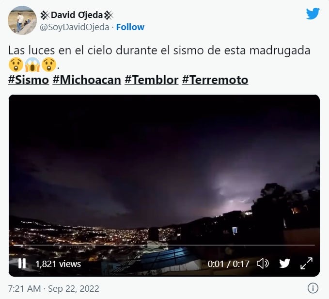 extrañas luces cielo sismo en México