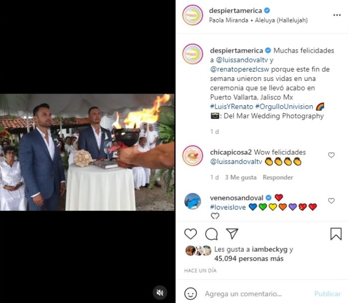Luis Sandoval marries his boyfriend