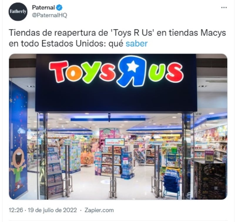 Macy's regreso juguetería Toys'R'Us : Para esta temporada navideña