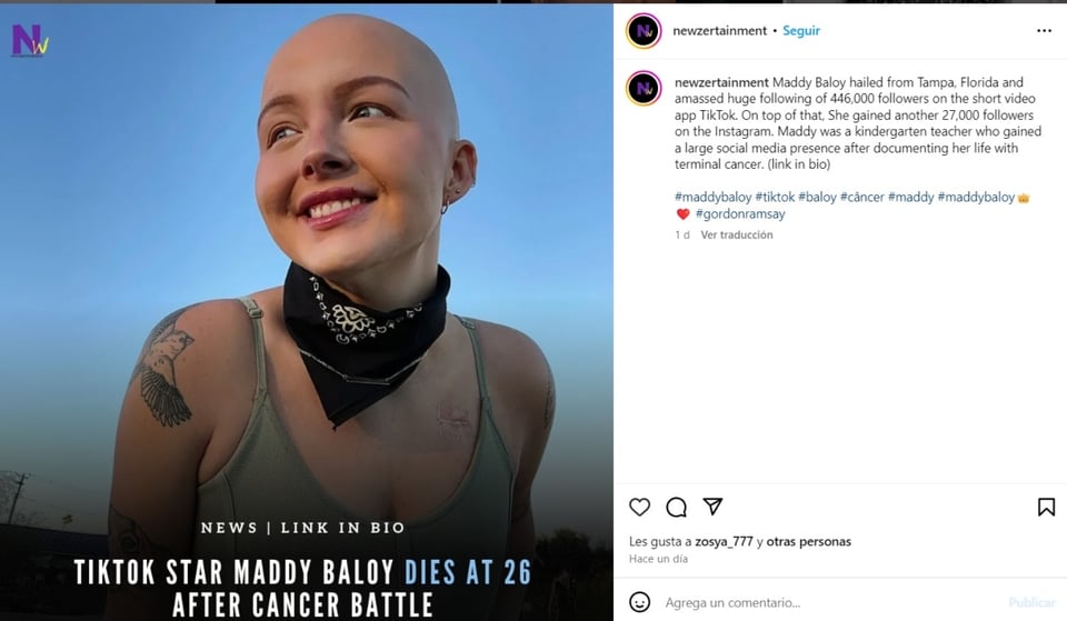 Maddy Baloy tiktoker, historia, condolencias, despedida, MundoNOW