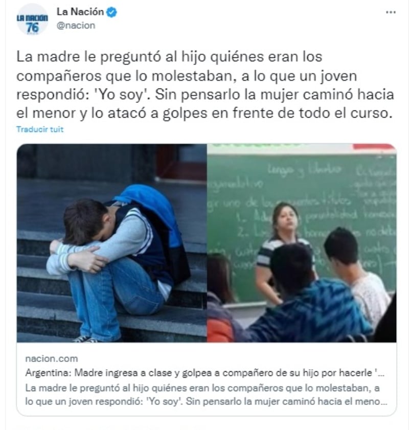 Madre golpea a joven por defender a su hijo del bullying