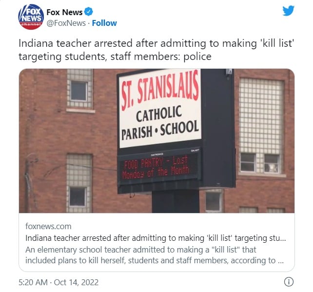 Hispanic teacher arrested list of students kill