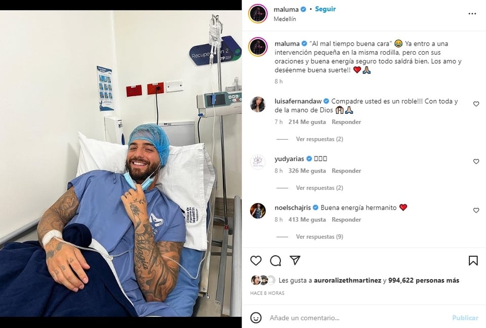 Maluma es hospitalizado: Se sometió a una cirugía